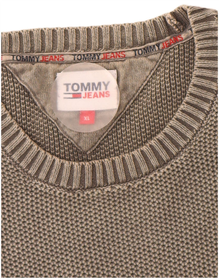 Tommy Hilfiger Herre sweater med rund hals XL Grå bomuld
