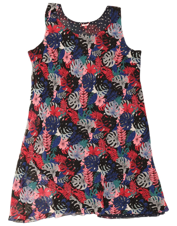 Joe Browns Dame Ærmeløs A-Line Kjole UK 20 2XL Multicolored Floral