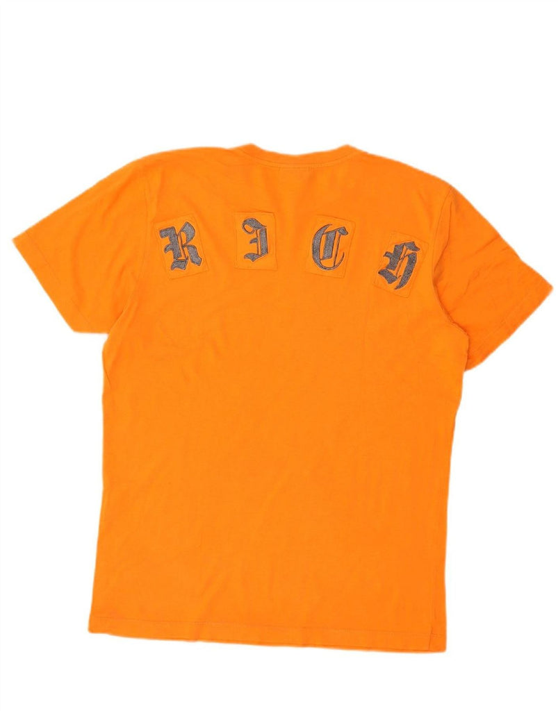 RICHMOND Womens Graphic T-Shirt Top UK 18 XL Orange Vintage Richmond and Second-Hand Richmond from Messina Hembry 