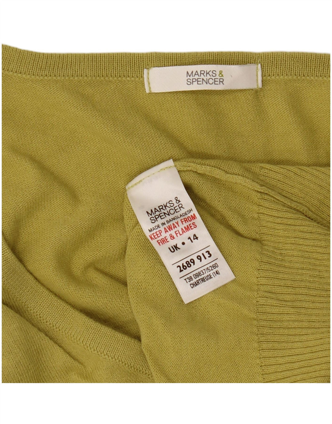 Marks & Spencer Kortærmet cardigantrøje til kvinder UK 14 Medium Gul
