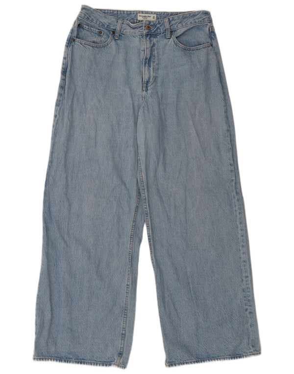 Abercrombie & Fitch Womens Curve Højtaljede jeans med brede ben W29 L30 Blå