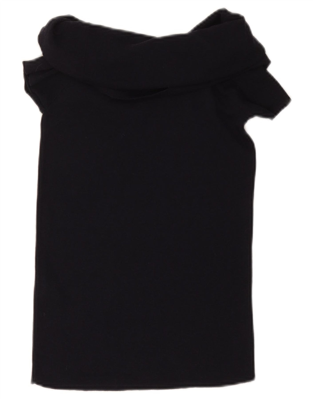 ZARA Womens Crop Bluse Top UK 12 Medium Black Viscose