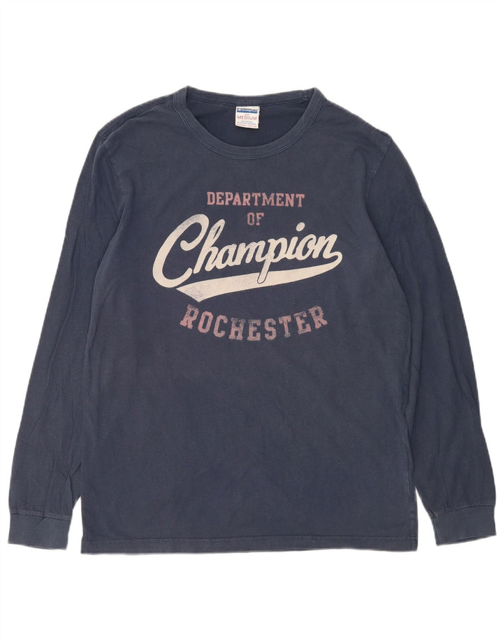 Champion Herre Rochester Grafisk Top Langærmet Medium Navy Blue