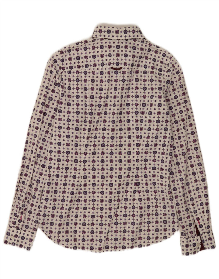 Tommy Hilfiger dameskjorte US 4 lille hvid geometrisk bomuld