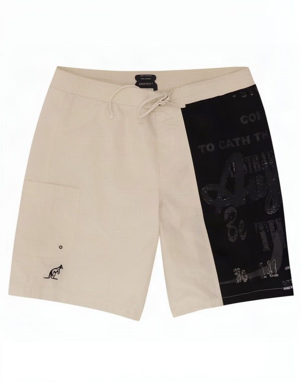 AUSTRALIAN L'ALPINA Grafiske svømmeshorts til mænd W38 XL Hvid Colourblock