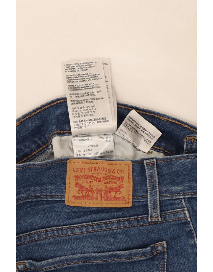 LEVI'S Dame 710 Super Skinny Jeans W30 L26 Blå Bomuld