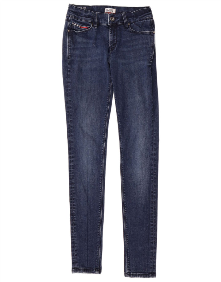 TOMMY HILFIGER Dame Mid Rise Skinny Jeans W27 L30 Blå Bomuld