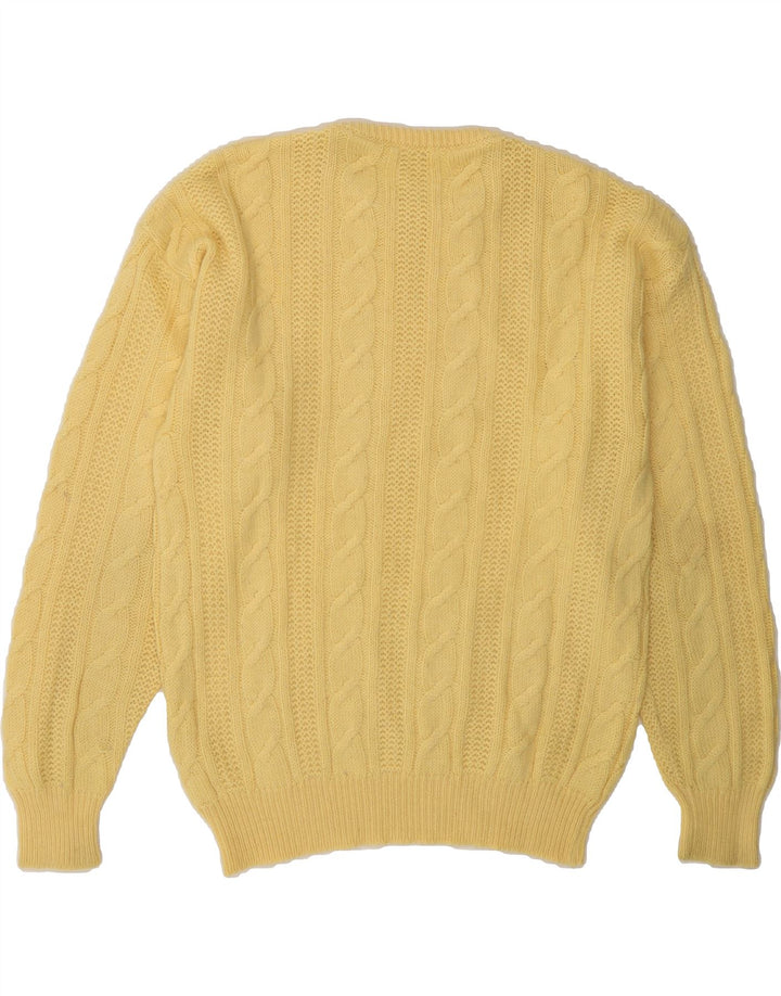 VINTAGE Womens Crew Neck Jumper Sweater UK 16 Large Yellow Vintage Vintage and Second-Hand Vintage from Messina Hembry 
