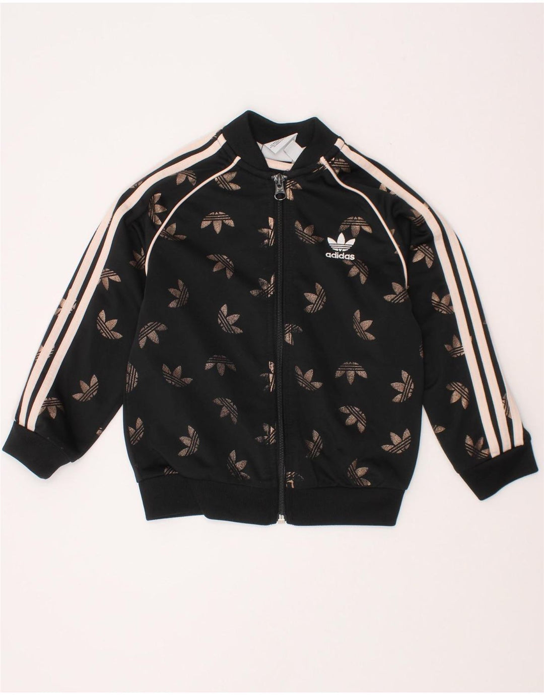 Adidas piger grafisk træningsdragt topjakke 3-4 år sort polyester