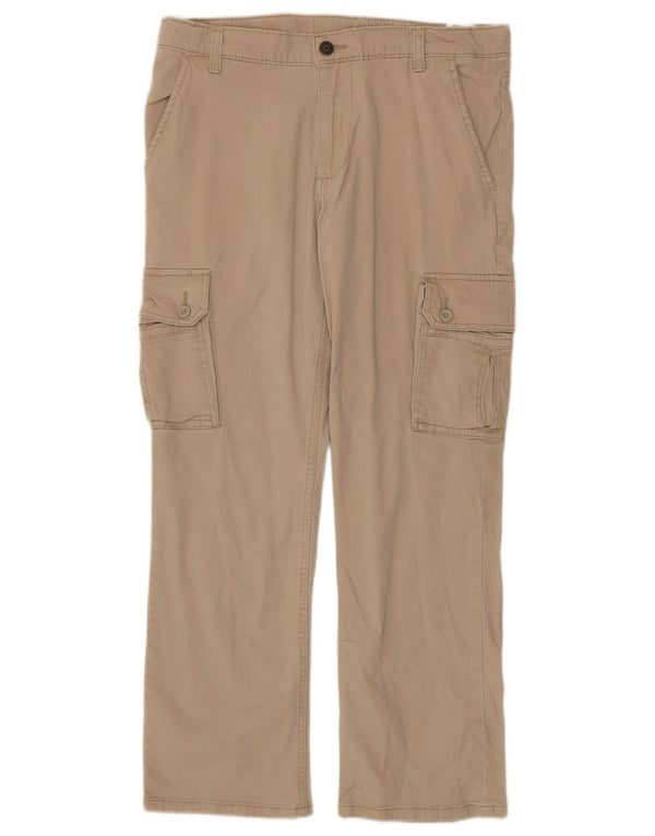 Wrangler Boys Husky Straight Cargo Trousers 15-16 Years W32 L27 Beige
