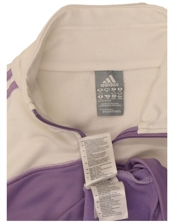 ADIDAS træningsdragt topjakke til kvinder UK 12/14 Medium Lilla Colourblock