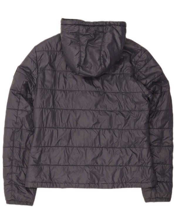 Replay Dame Hooded Padded Jacket UK 14 Large Navy Blue