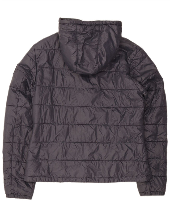 Replay Dame Hooded Padded Jacket UK 14 Large Navy Blue