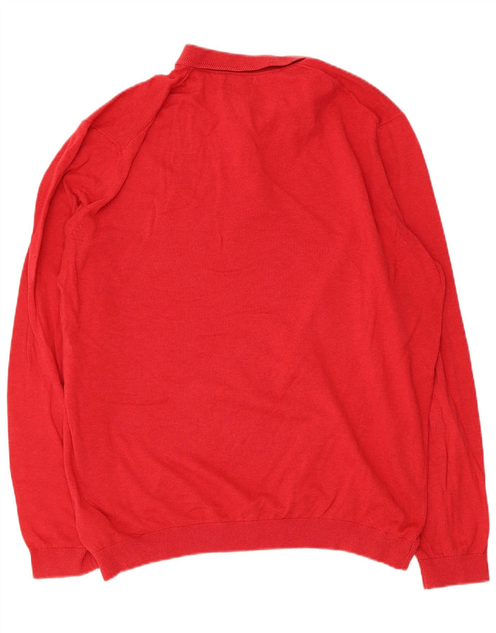 Massimo Dutti Herre Polo Neck Jumper Sweater XL Rød Bomuld