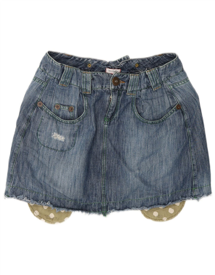 Max&Co. Dame mini denim nederdel UK 16 Large W32 Blue Cotton