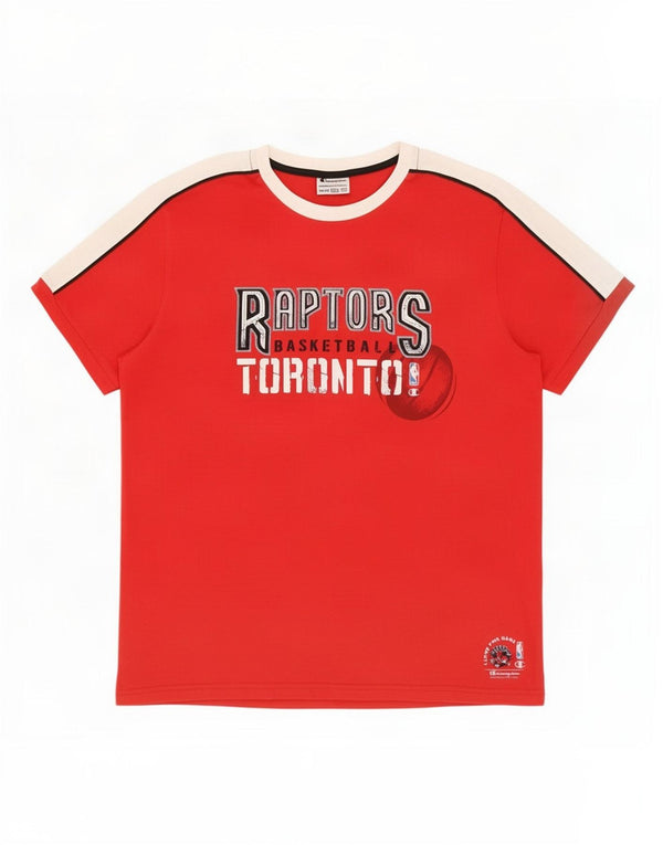Champion Boys Toronto Raptors Grafisk T-Shirt Top 13-14 år XL Rød