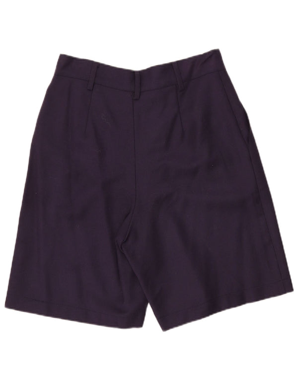 Vintage kvinders højtaljede fritidsshorts IT 46 Large W28 Marineblå uld