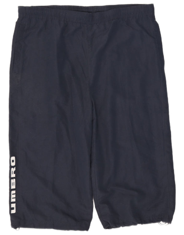 Umbro Herre Graphic Bermuda Sport Shorts XL Navy Blue Polyester