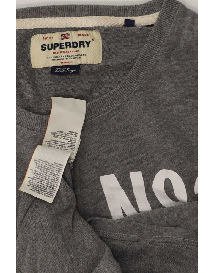 Superdry Herre grafisk top langærmet 3XL grå bomuld