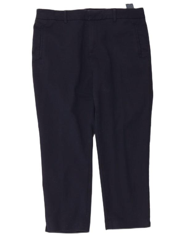 Tommy Hilfiger Dame Cropped Trousers US 14 XL W34 L24 Marineblå Bomuld