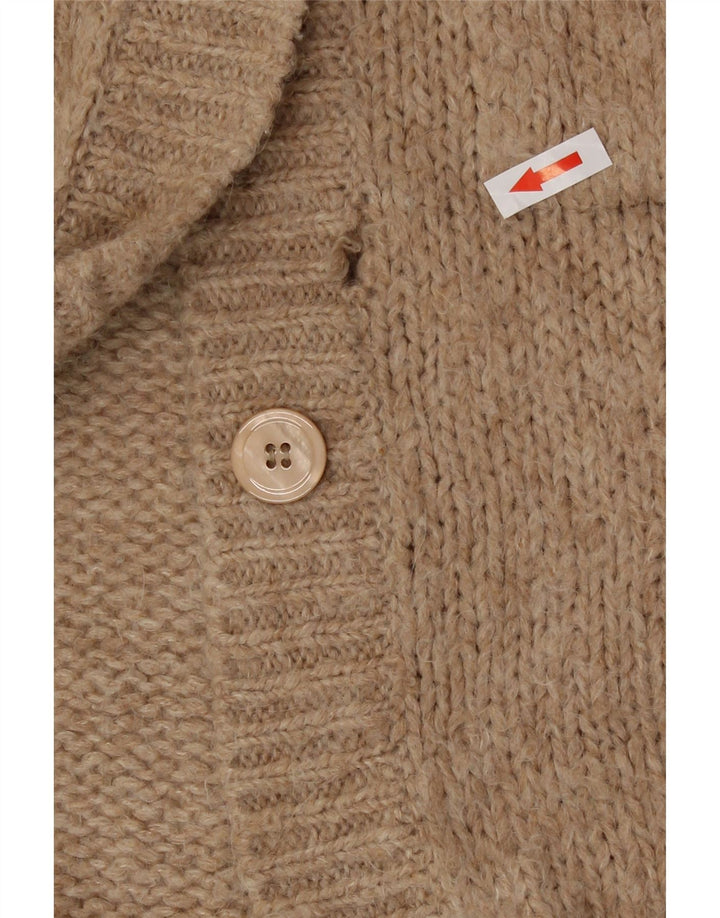 Massimo Dutti Dame Longline Cardigan Sweater UK 10 Small Beige Flecked