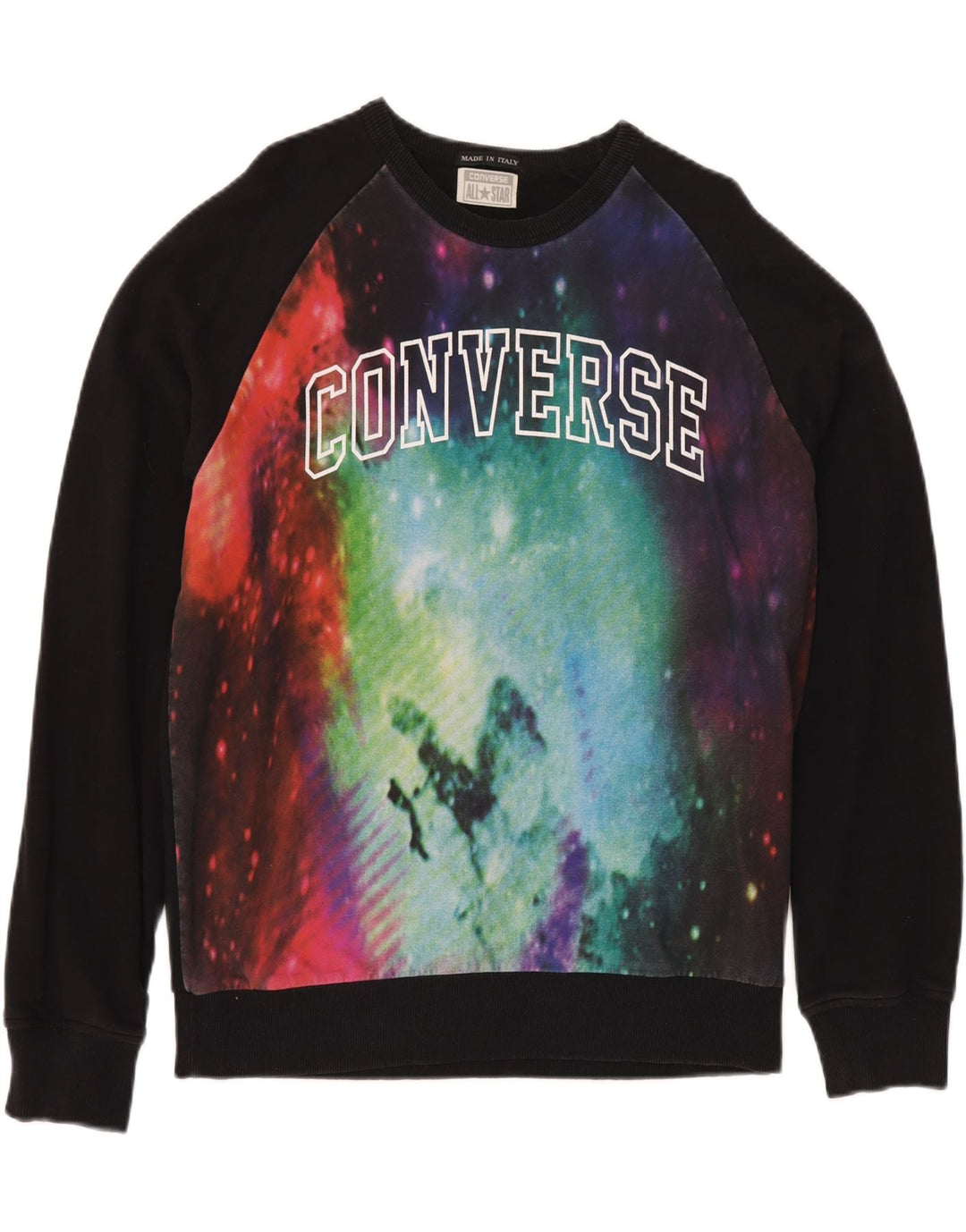 CONVERSE Grafisk sweatshirt til mænd XL Black Tie Dye Bomuld