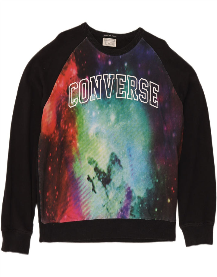 CONVERSE Grafisk sweatshirt til mænd XL Black Tie Dye Bomuld