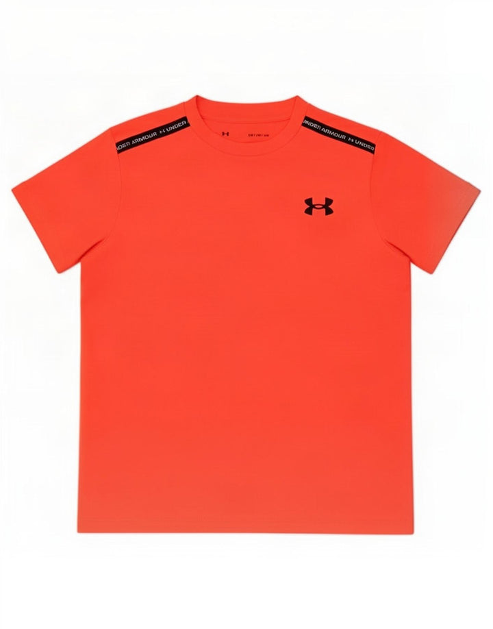 Under Armour Boys Grafisk T-Shirt Top 9-10 år Medium Orange Colourblock