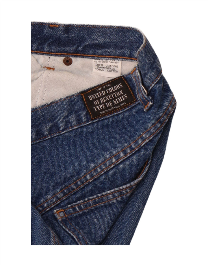 BENETTON Straight jeans til mænd W28 L27 blå bomuld