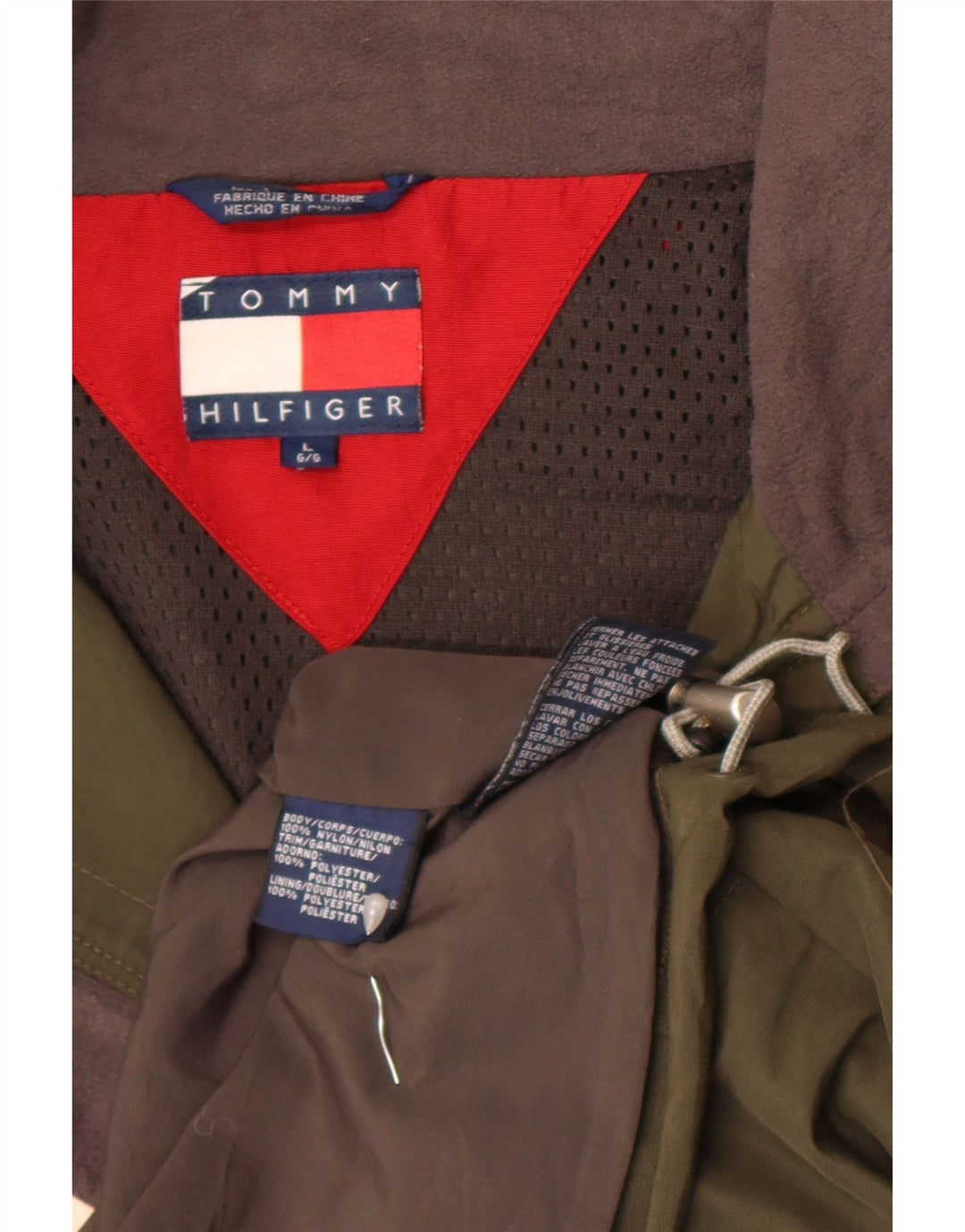 Tommy Hilfiger Herre Utility Jacket UK 40 Large Khaki Colourblock Polyester