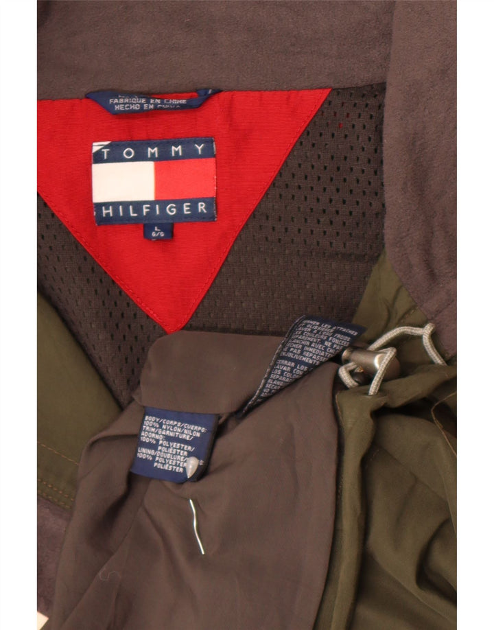 Tommy Hilfiger Herre Utility Jacket UK 40 Large Khaki Colourblock Polyester
