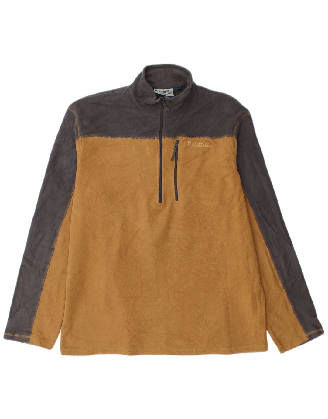 Mountain Warehouse Herre lynlås hals fleece jumper stor orange farveblok