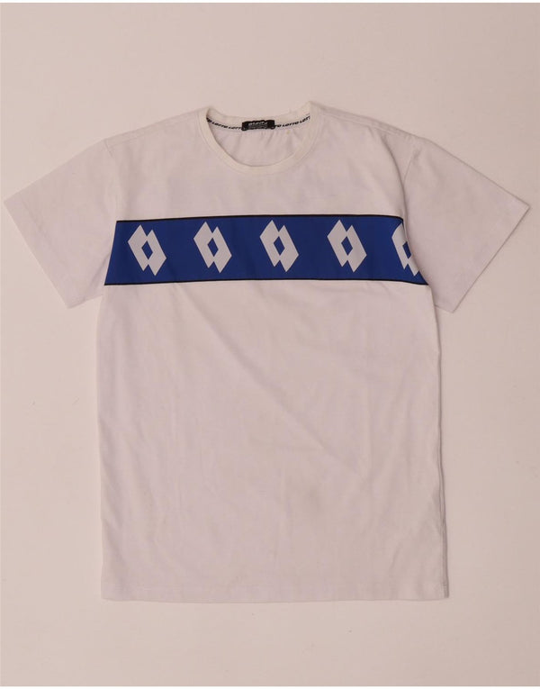 Lotto Boys Grafisk T-Shirt Top 9-10 år Hvid Colourblock Bomuld