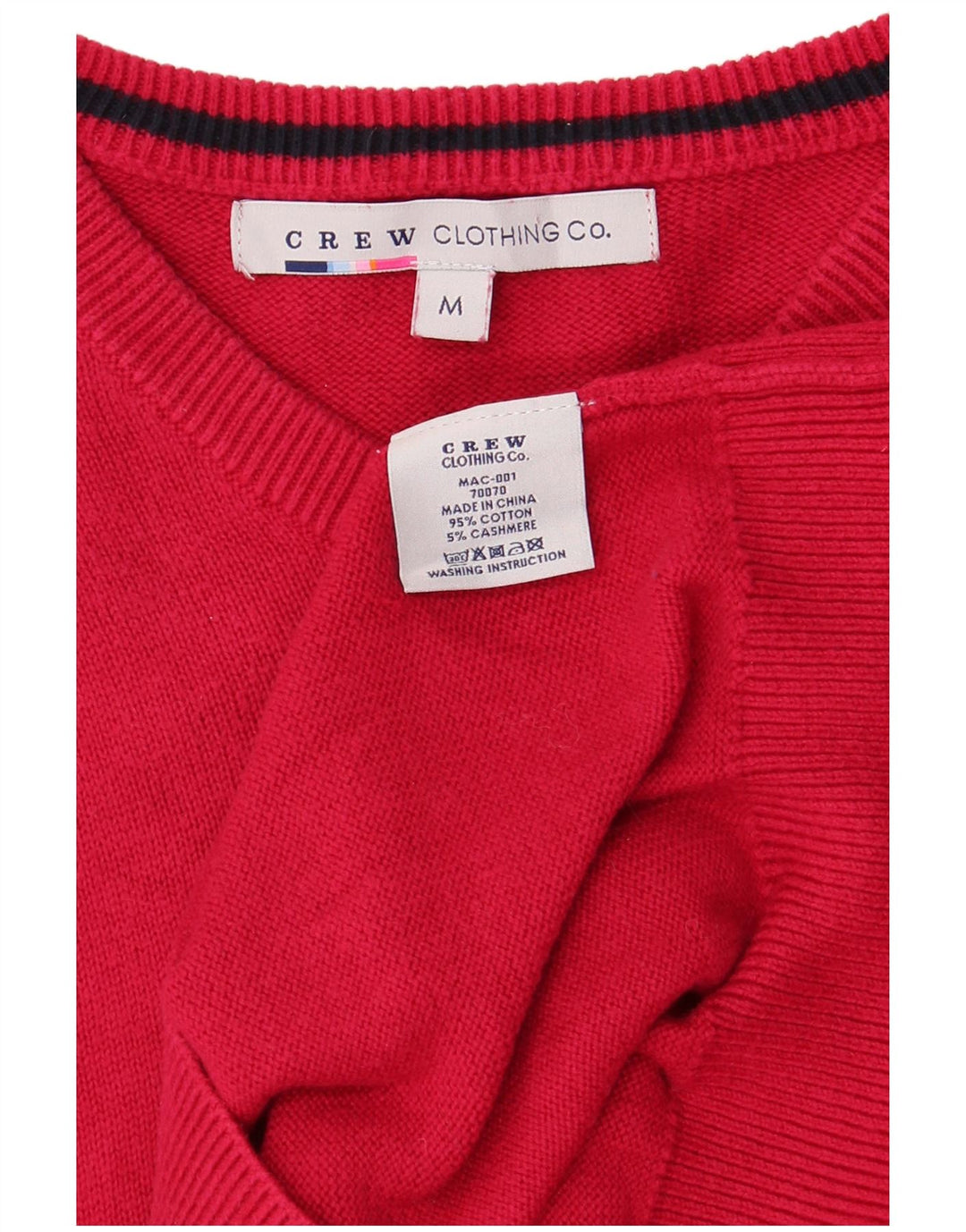 Besætningstøj Herre V-hals sweater Medium rød bomuld