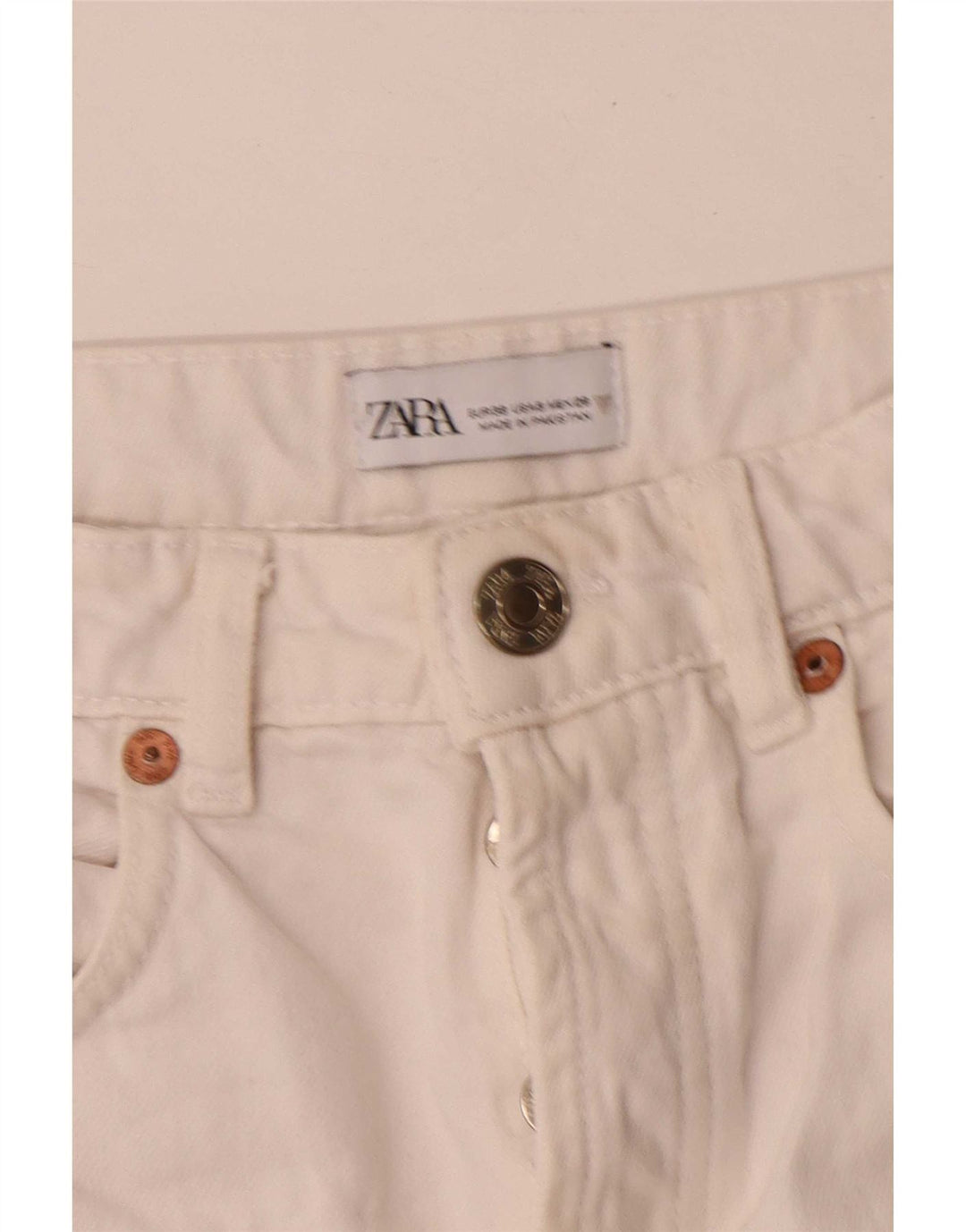 Zara Dame Straight Jeans EU 38 Small W28 L27 Hvid