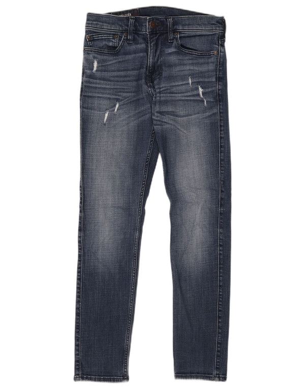 Hollister Kvinders Distressed Super Skinny Jeans W28 L30 Blå Bomuld