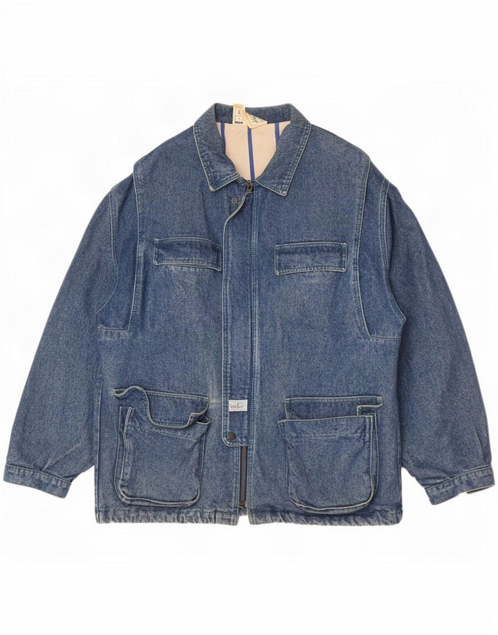 Vitamina Herre Denim Coat UK 40 Large Blue Cotton