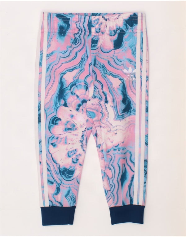 Adidas Baby Girls Joggers træningsdragt bukser 12-18 måneder Pink Tie Dye