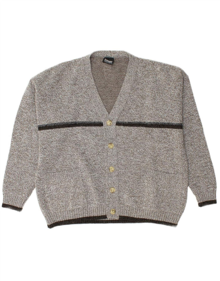 PROJECT Mens Loose Fit Cardigan Sweater Medium Green Flecked Wool