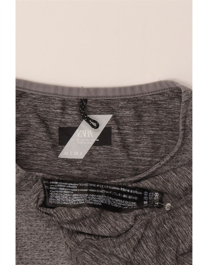 Zara Herre Top Langærmet XL Grå Polyester
