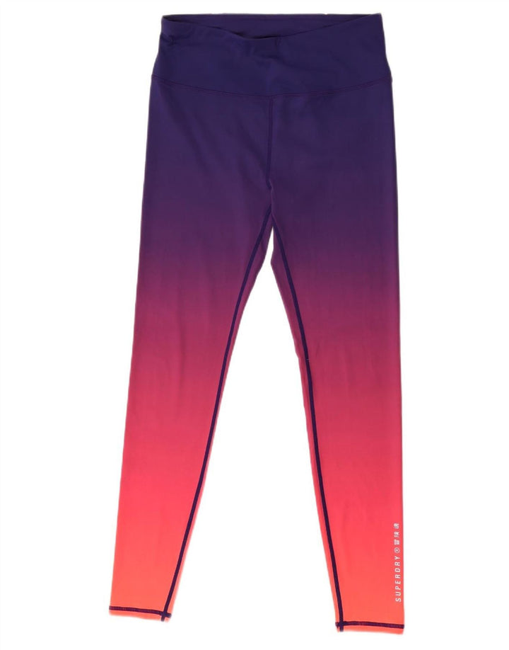 Superdry Grafiske Leggings til kvinder UK 12 Medium Lilla Colourblock Polyester