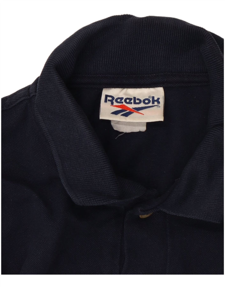 REEBOK Herre Polo Shirt Large Navy Blue
