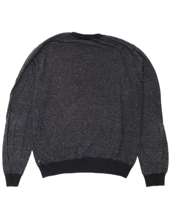 Hugo Boss Herre Loose Fit Crew Neck Jumper Sweater Small Navy Blue Flecked