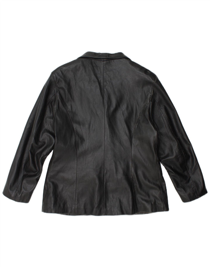 Vintage dame læderjakke IT 50 XL sort læder
