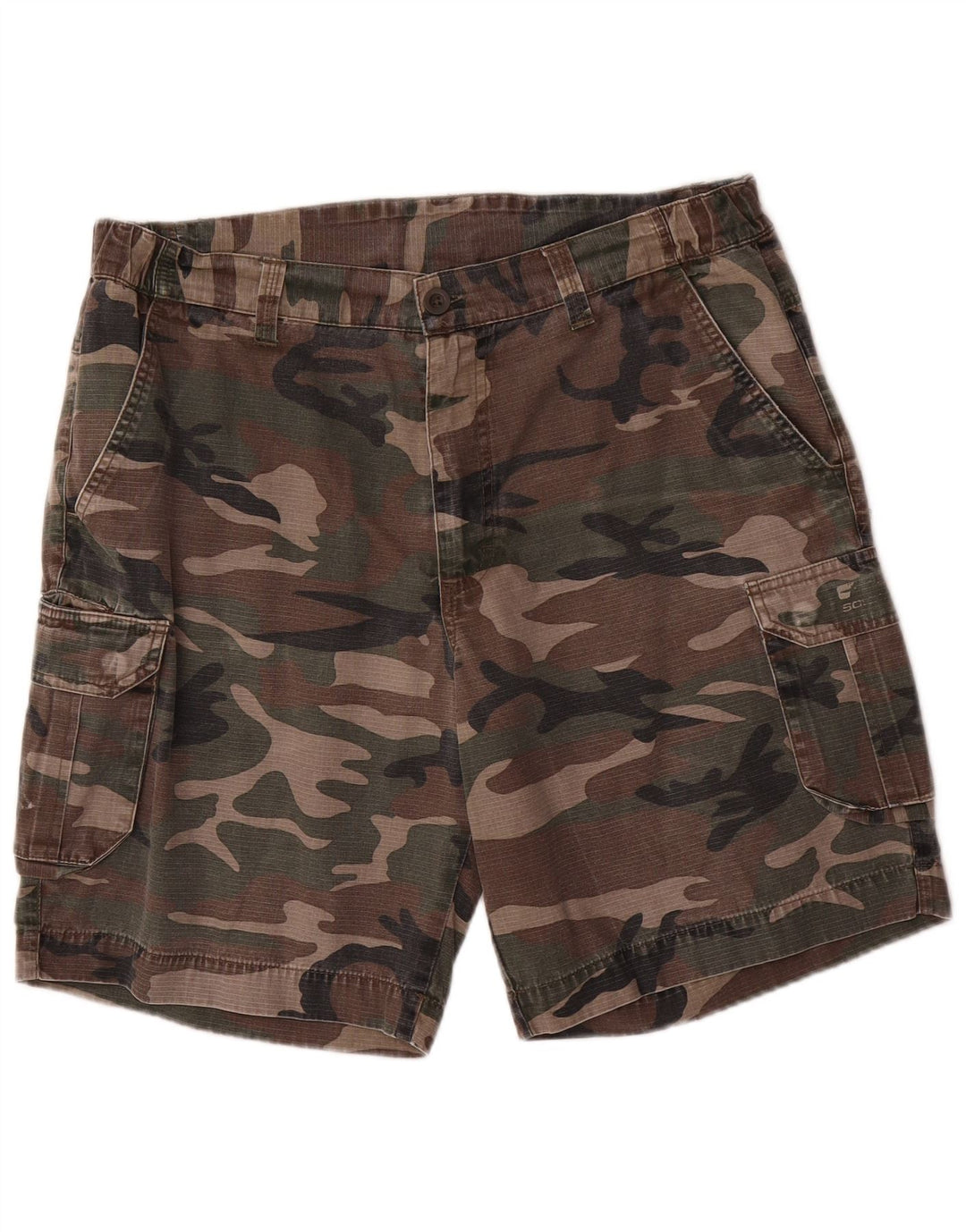 SOLOGNAC Herre Cargo Shorts Large W36 Khaki Camouflage Bomuld