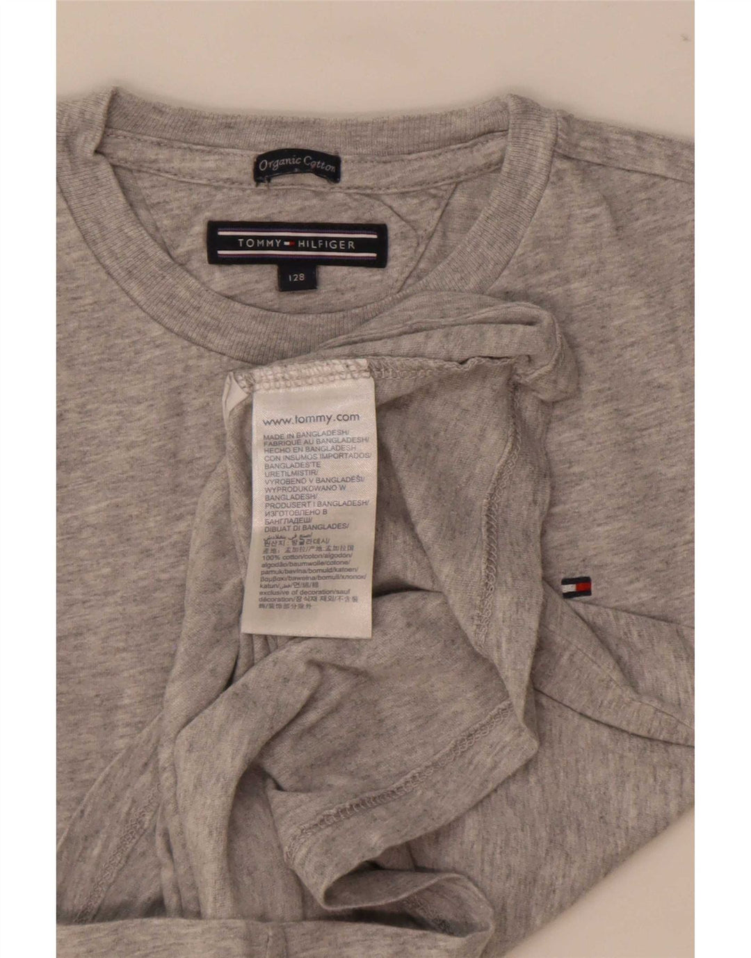 Tommy Hilfiger Boys T-Shirt Top 7-8 Years Grå