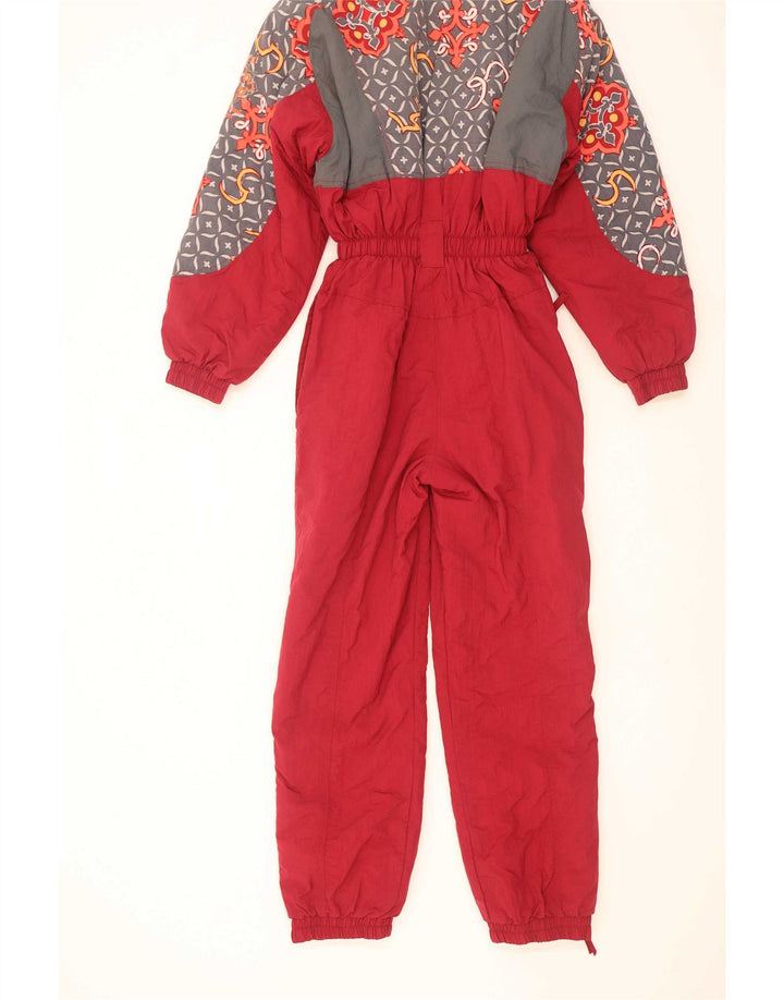 X-Cape Dame Ski Jumpsuit UK 10 Lille Rød Geometrisk Nylon