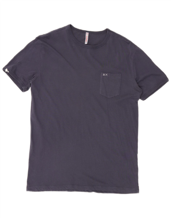 SUN68 Herre T-Shirt Top Medium Marineblå Bomuld