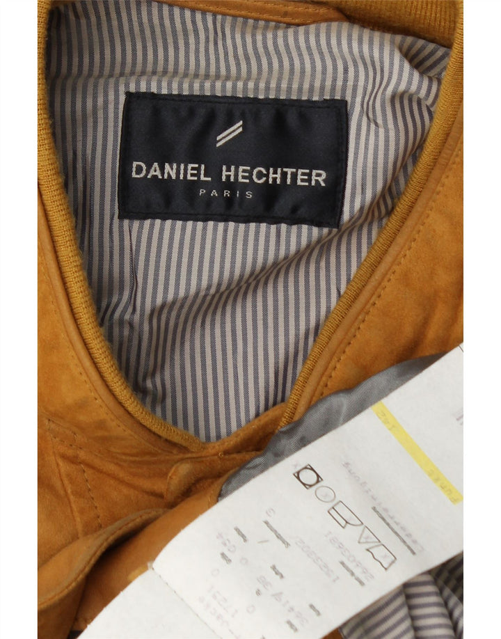 Daniel Hechter Herre Ruskind Bomber Jacket IT 54 2XL Gult Læder