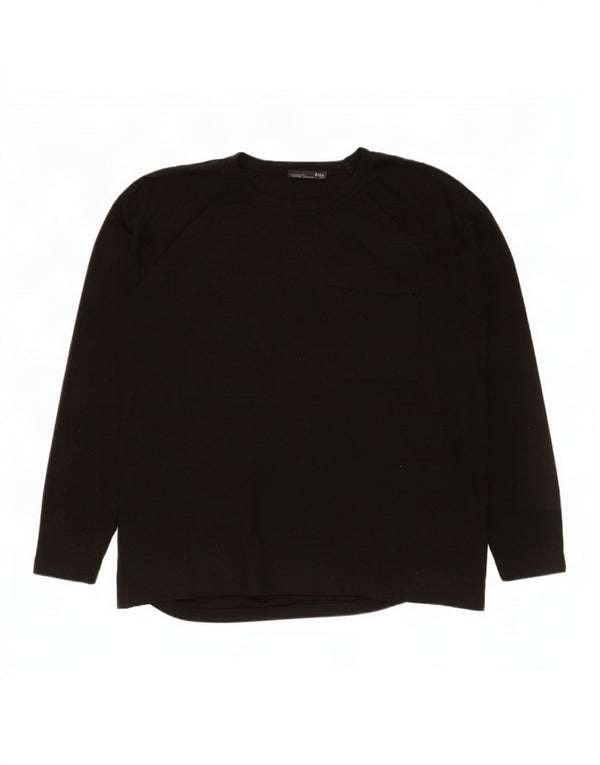 Zara Dame Oversized Top Langærmet UK 10 Lille Sort